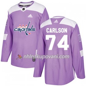 Washington Capitals Dresy John Carlson 74 Adidas 2017-2018 Nachová Fights Cancer Practice Authentic - Pánské